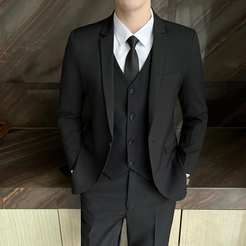 休闲西服套装男士修身商务职业正装韩版伴郎礼服新郎主持西装外套