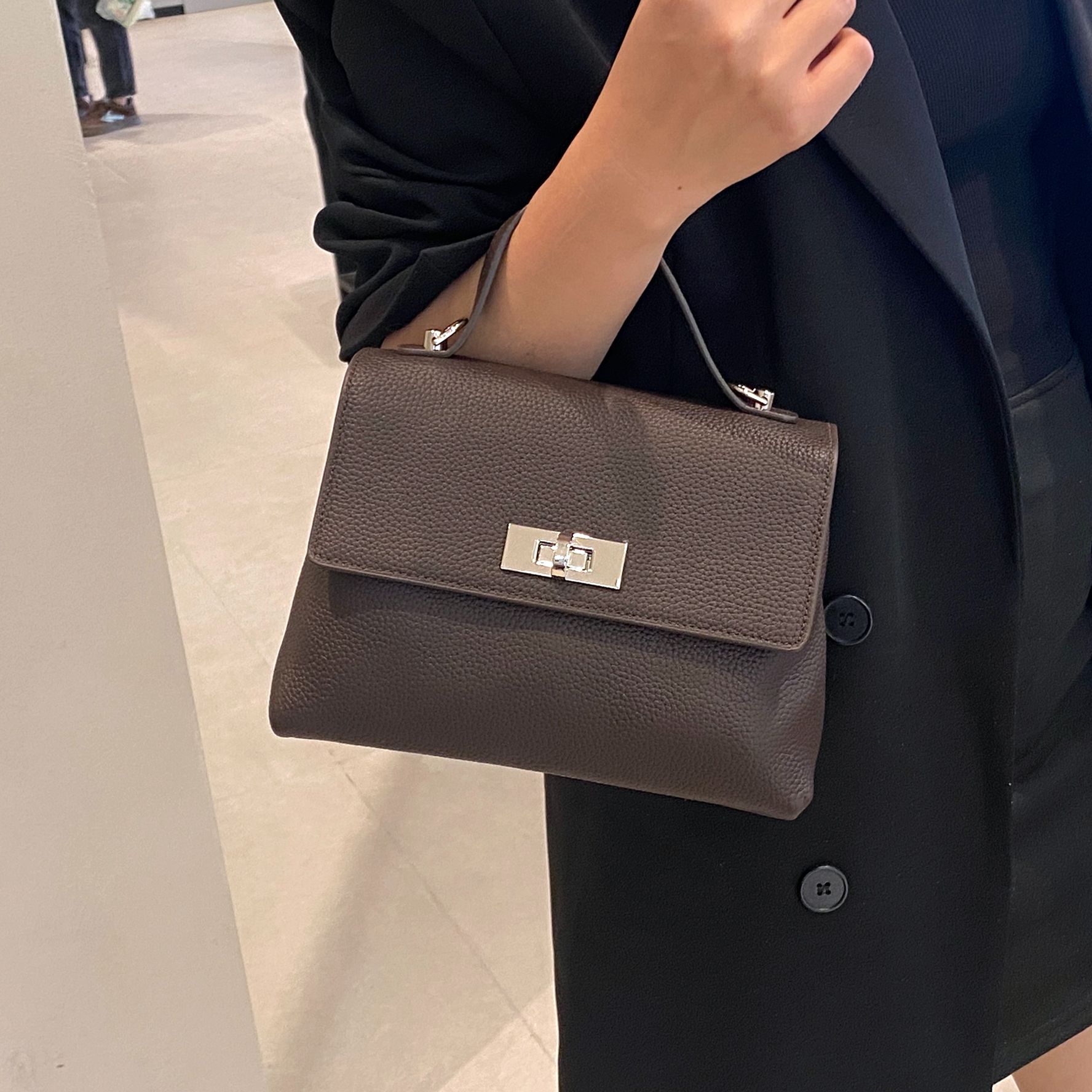 小向姐专属头层牛皮包凯莉包轻奢时尚百搭气质女士单肩真皮包休闲