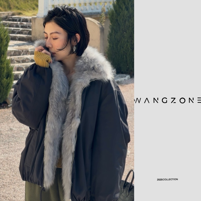 WANG ZONE｜多功能整条雪狐领进口面料95鹅绒派克羽绒服