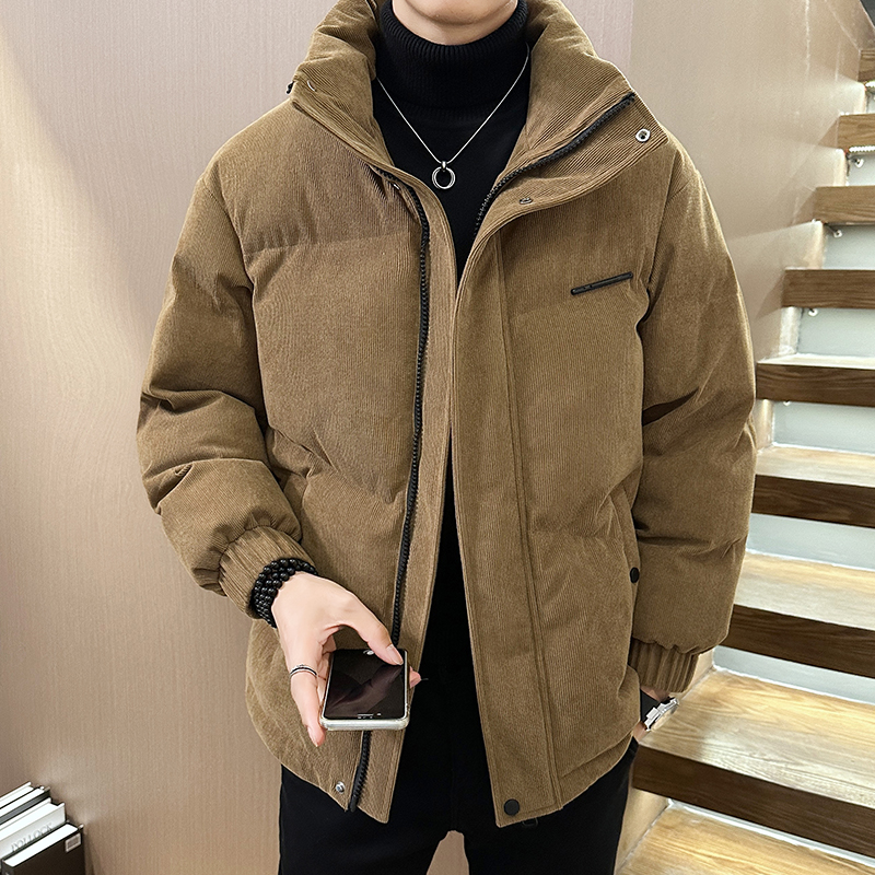 灯芯绒棉衣外套男士冬季加厚抗寒保暖棉服潮牌立领面包服冬装棉袄