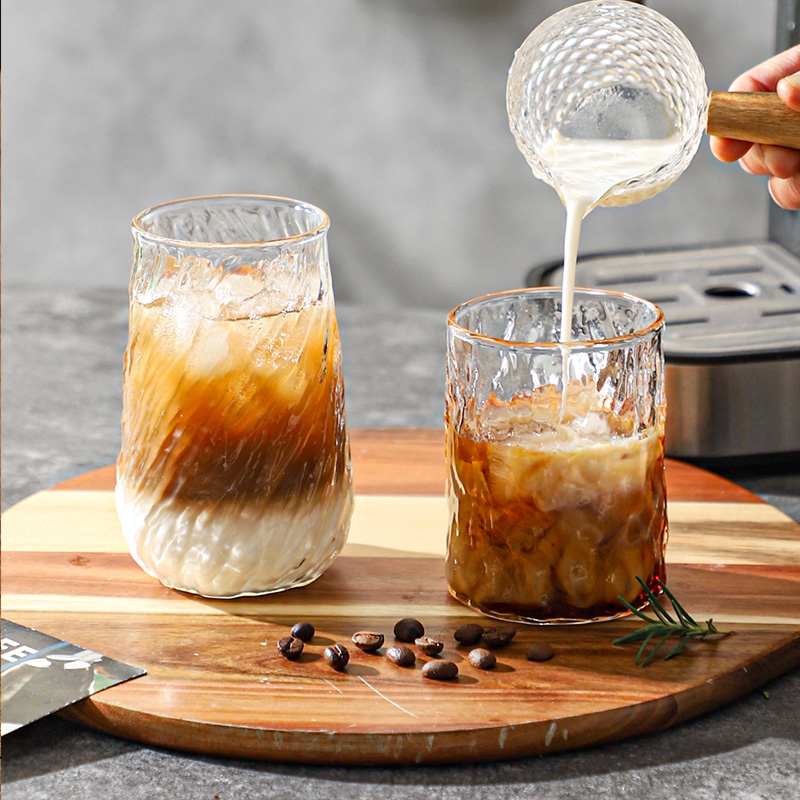 舍里 玻璃咖啡杯大容量冰美式拿铁杯透明女高颜值加厚冷饮料水杯