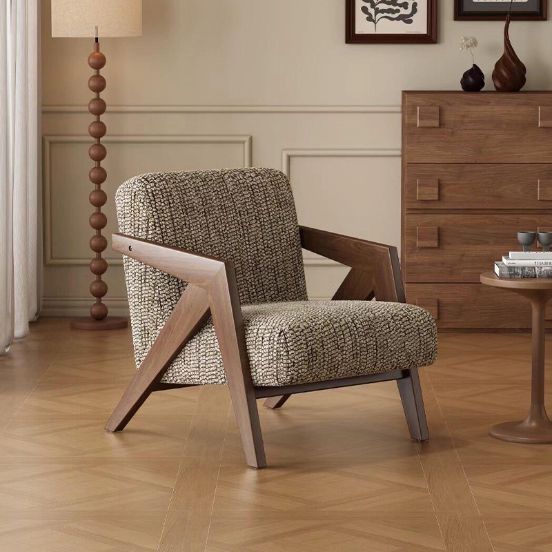 法式理查德设计师单人沙发中古风客厅阳台休闲椅轻奢沙发椅单人