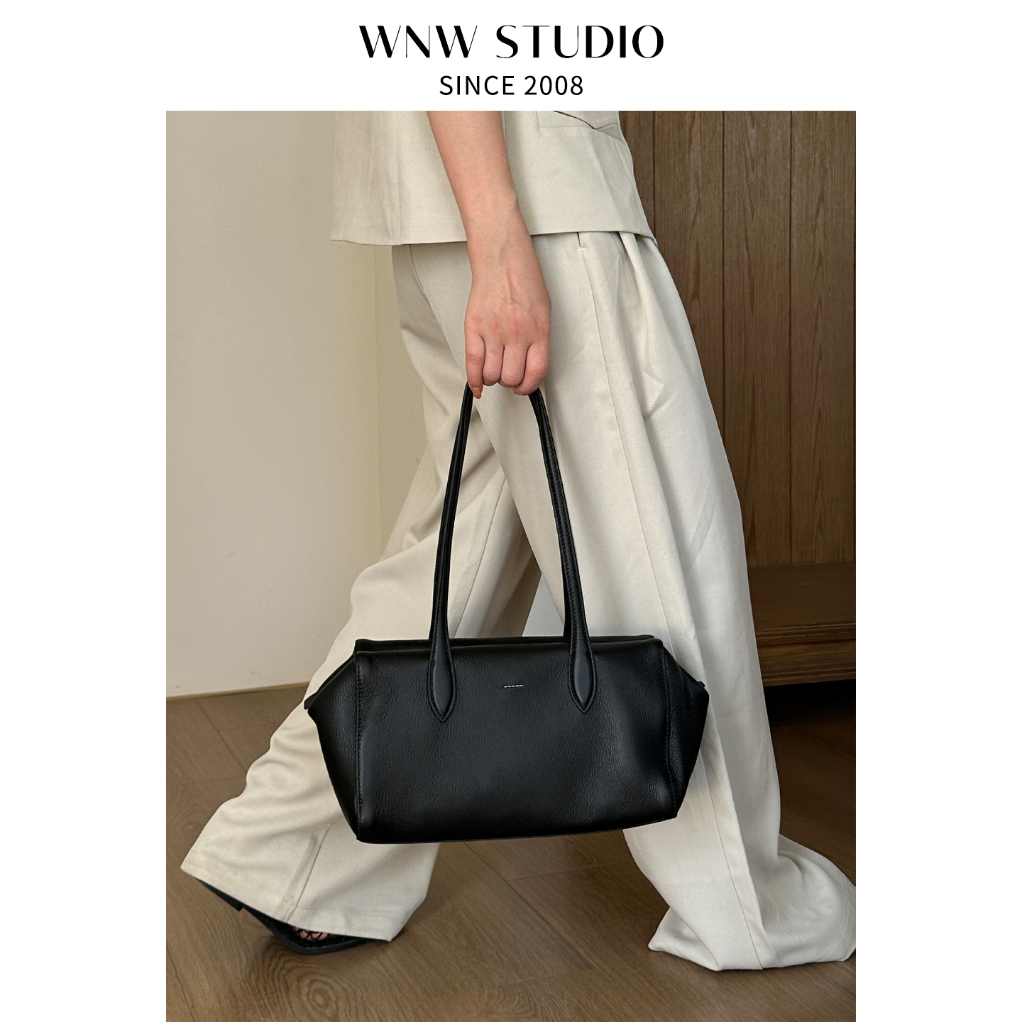 唯女王长期主义头层软牛皮大容量包包女真皮单肩手提腋下波士顿包