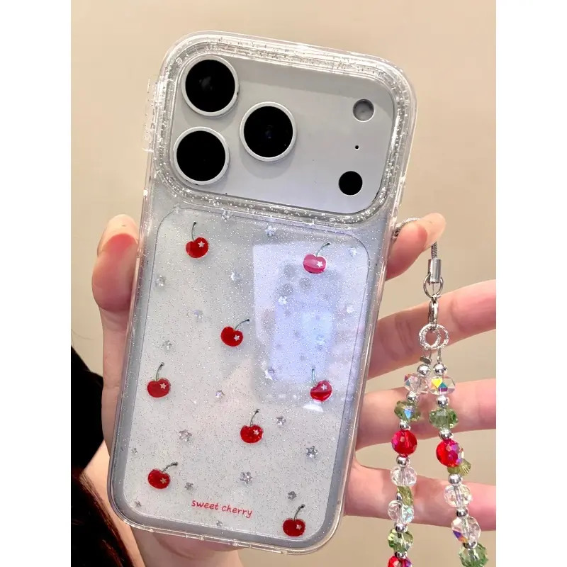 适用苹果iphone17promax闪粉车厘子16pro/15ins风14韩系手机壳