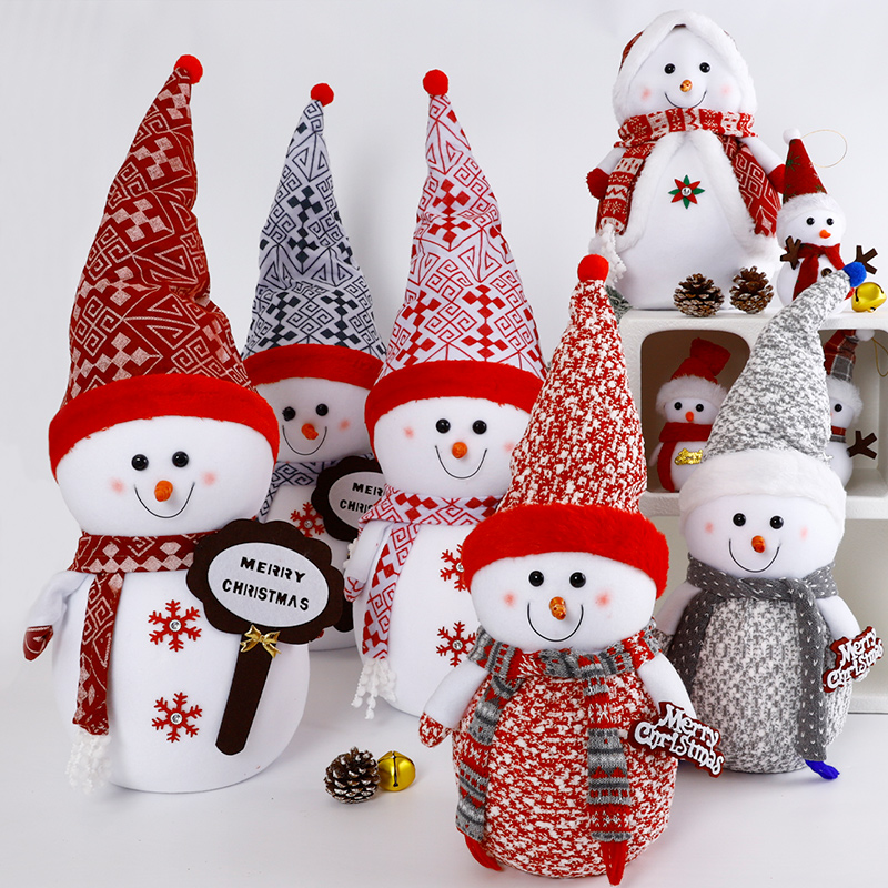 【花喜爱】新款圣诞雪人公仔装饰摆件手工diy场景布置搭配花艺材料