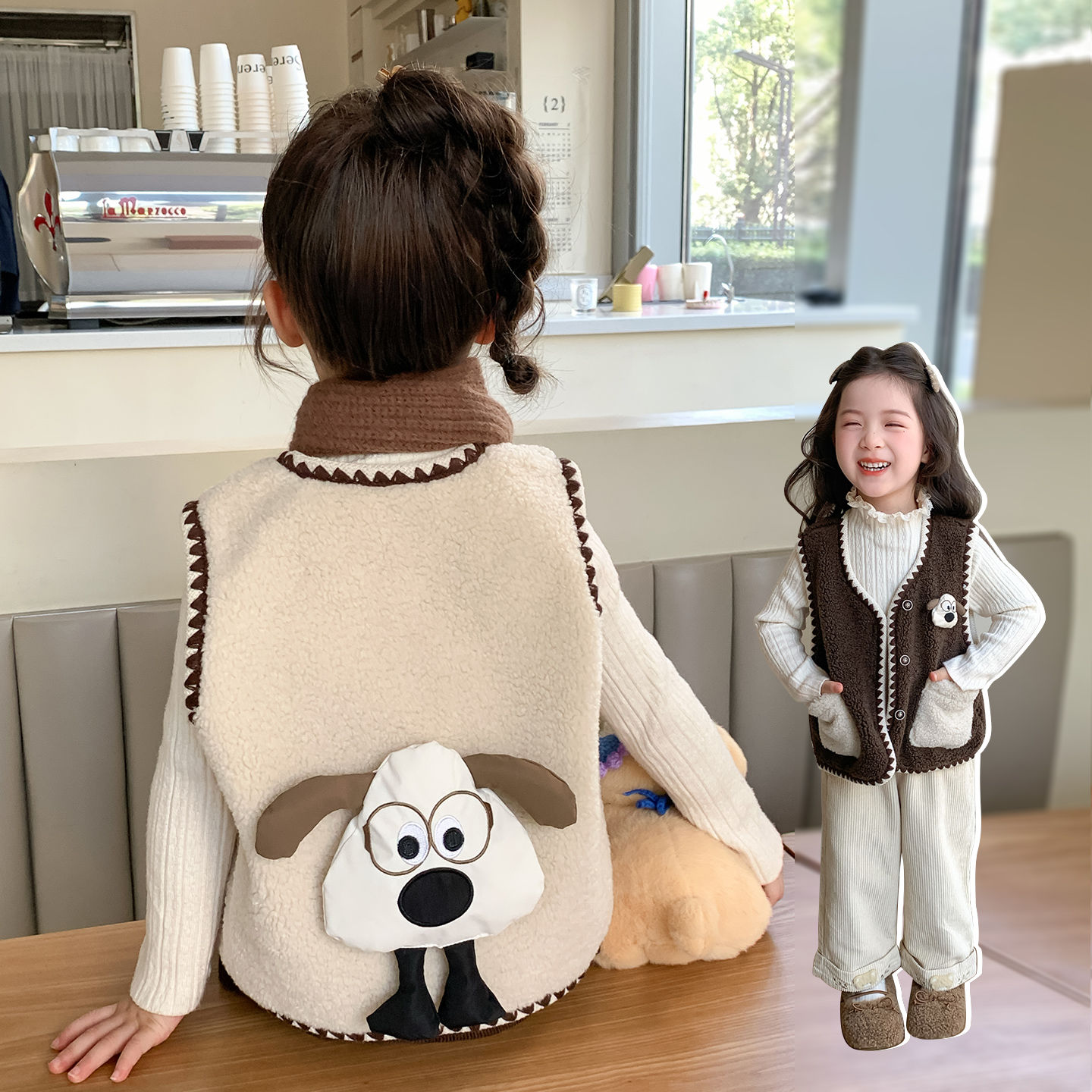 女童加绒马甲2025新款儿童秋冬装韩版洋气女宝宝冬季保暖坎肩马夹