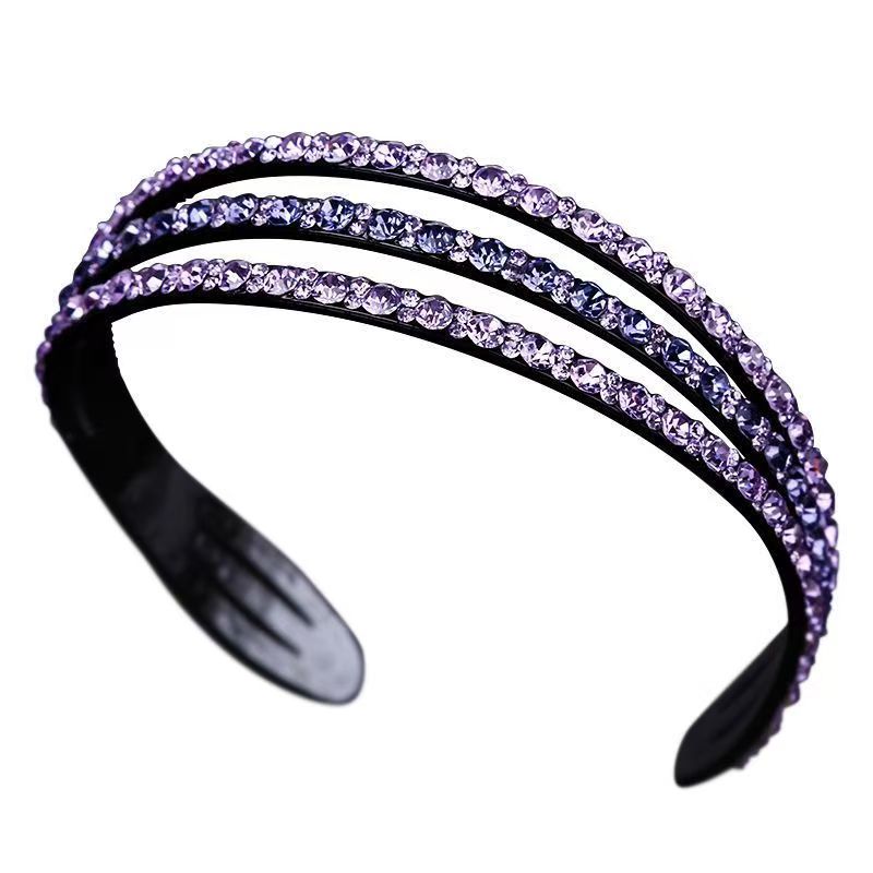 日韩休闲风发箍满钻宽边头饰气质网红时尚百搭简约带齿淑女镶钻