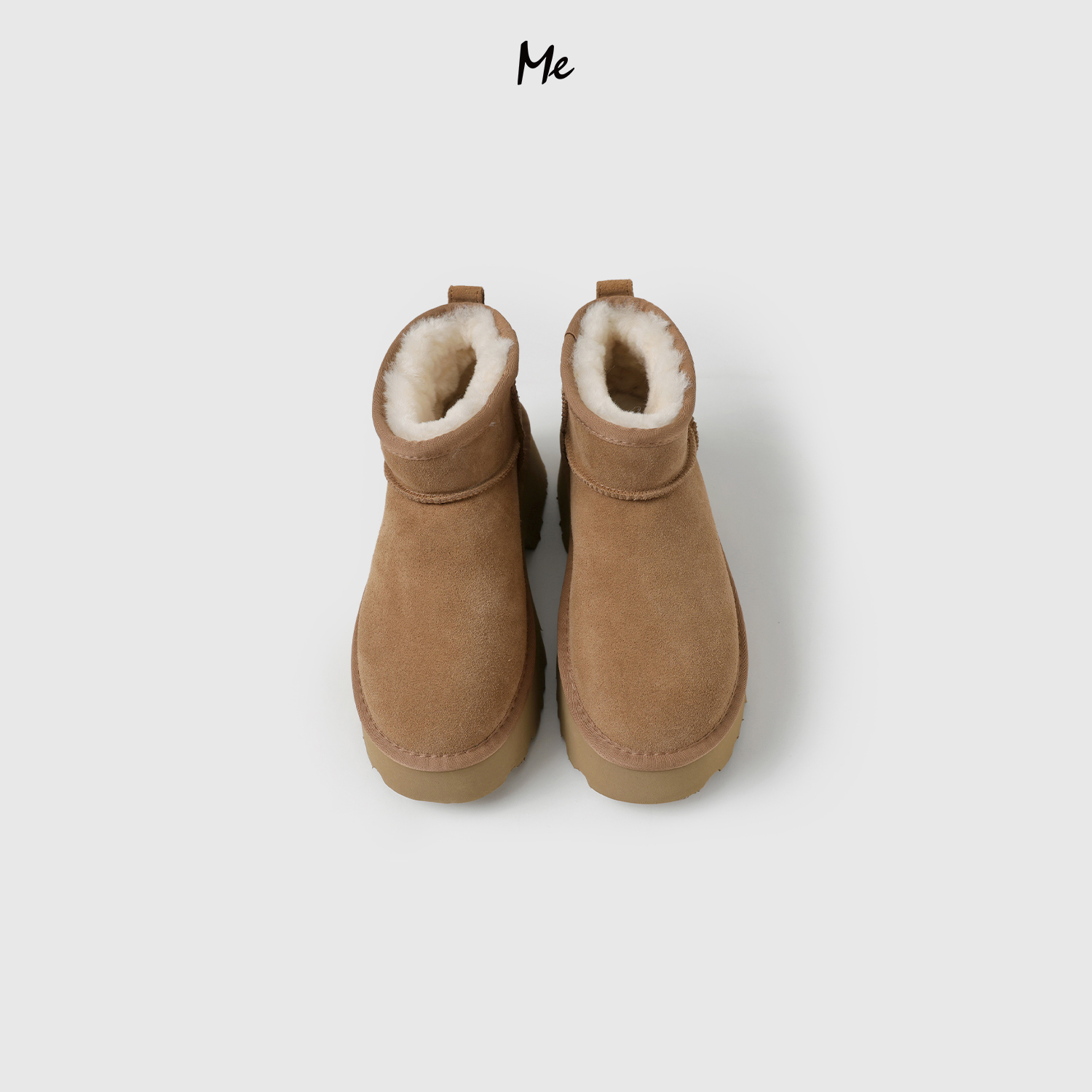 ME【磨砂真皮人鱼靴（厚底加绒）】重磅牛反绒增高保暖鞋子MESA4612