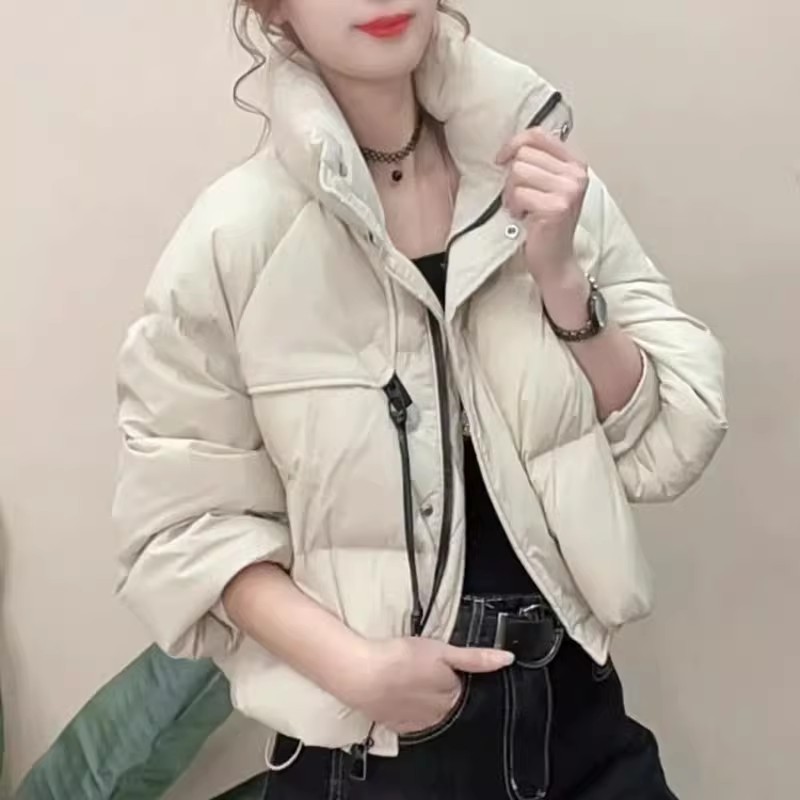 短款立领羽绒服外套女2025冬季新款韩版时尚简约百搭显瘦保暖上衣