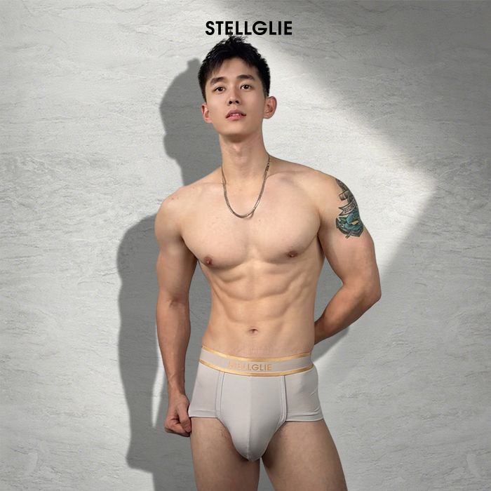 stellglie兰精莫代尔金标中腰透气提臀男塑形休闲舒适小平角内裤