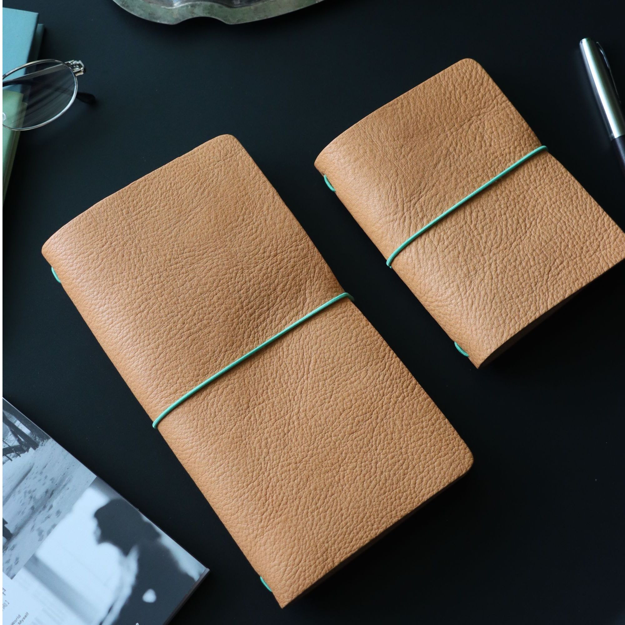 真皮TN手账本旅行出差办公便携式简约随身笔记本复古牛皮本子