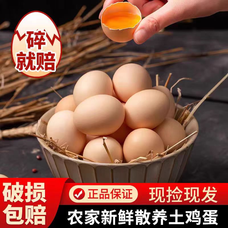 生态散养五谷喂养散养土鸡蛋当日现捡新鲜谷物喂养杂粮蛋40-50g