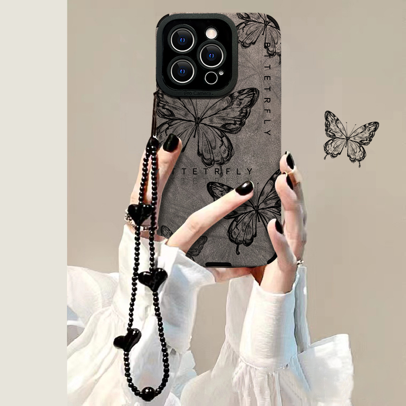 适用苹果华为荣耀VIVO小米OPPO手机壳iPhone线条蝴蝶实用数码配件