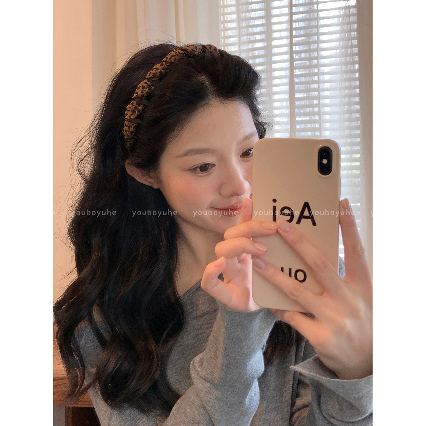 辣妹风豹纹布艺波浪带齿发箍女2025新款高颅顶头箍高级感时尚发饰