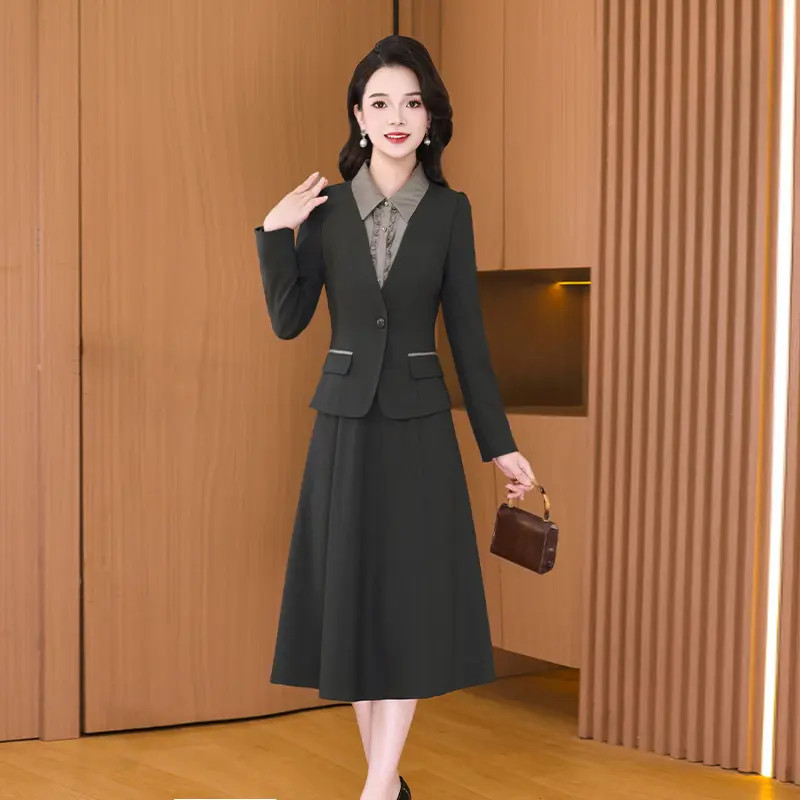 【两件套】27407梦晚秋季轻奢贵夫人气质时尚大气休闲显瘦套裙-JHY