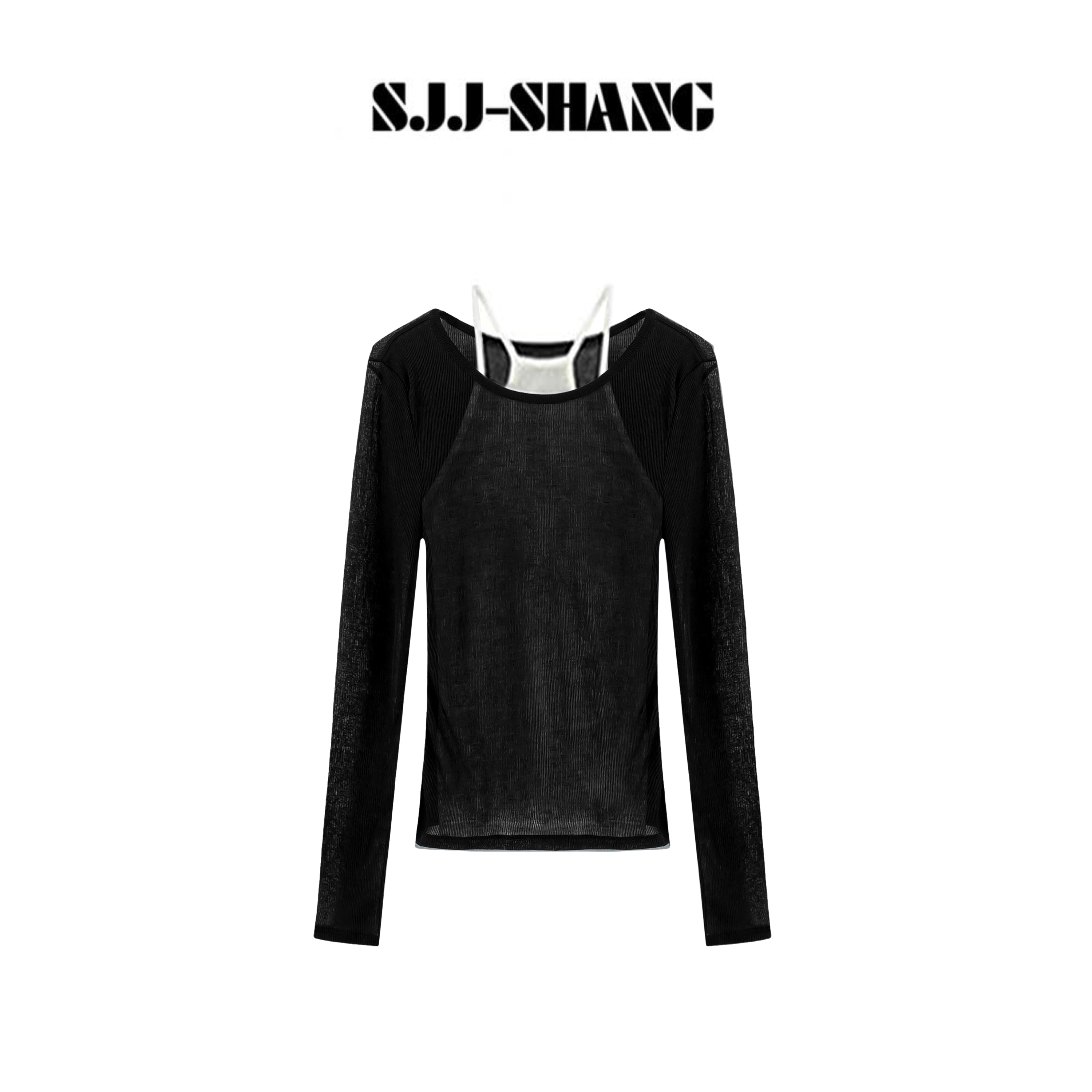 SJJ-SHANG【叠穿】25早秋100%棉微透可持续性真两件长袖q135125p