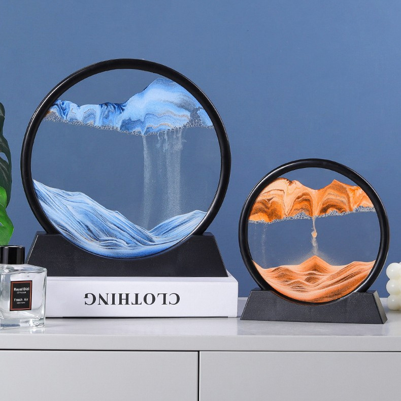 创意流沙画沙漏摆件客厅电视柜酒柜轻奢家居装饰品办公室桌面礼物