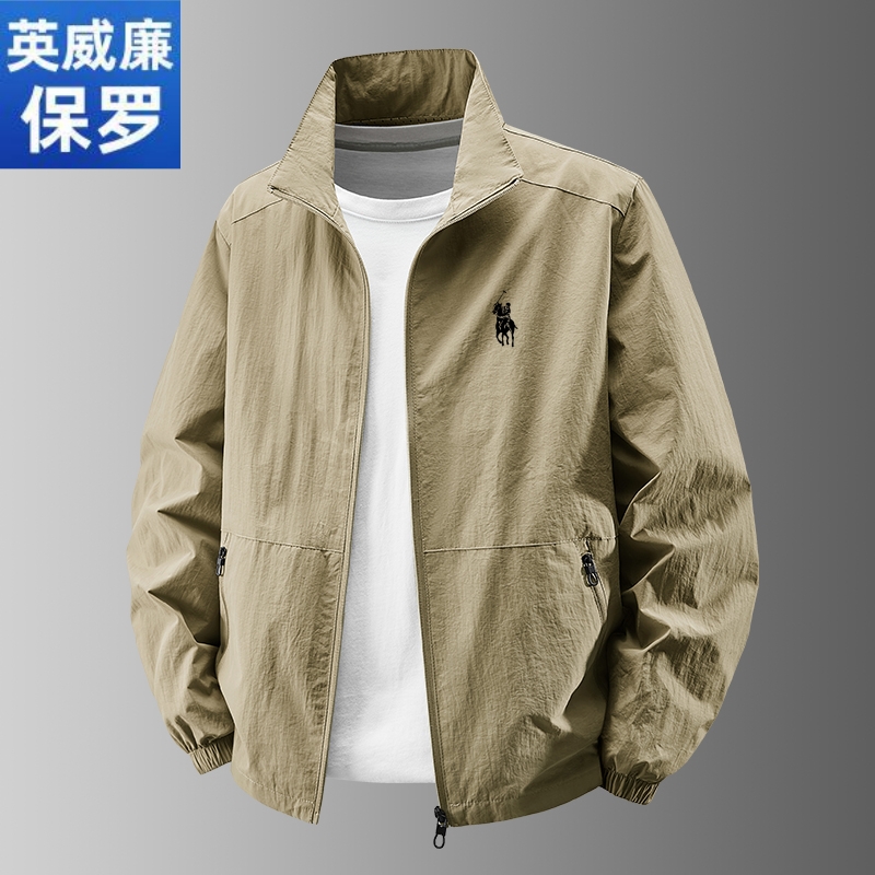 保罗英威廉休闲立领春秋季宽松工装风夹克防风运动户外大码潮外套