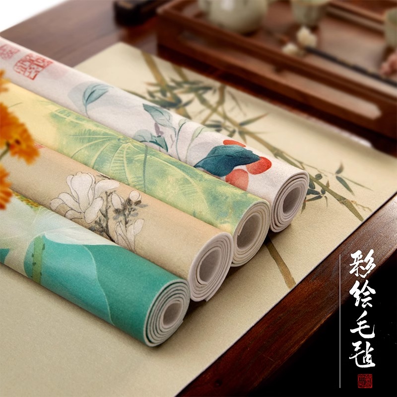 书画毛毡垫书法专用写毛笔字垫彩绘双面羊毛毡批发学生毛毡布毛笔