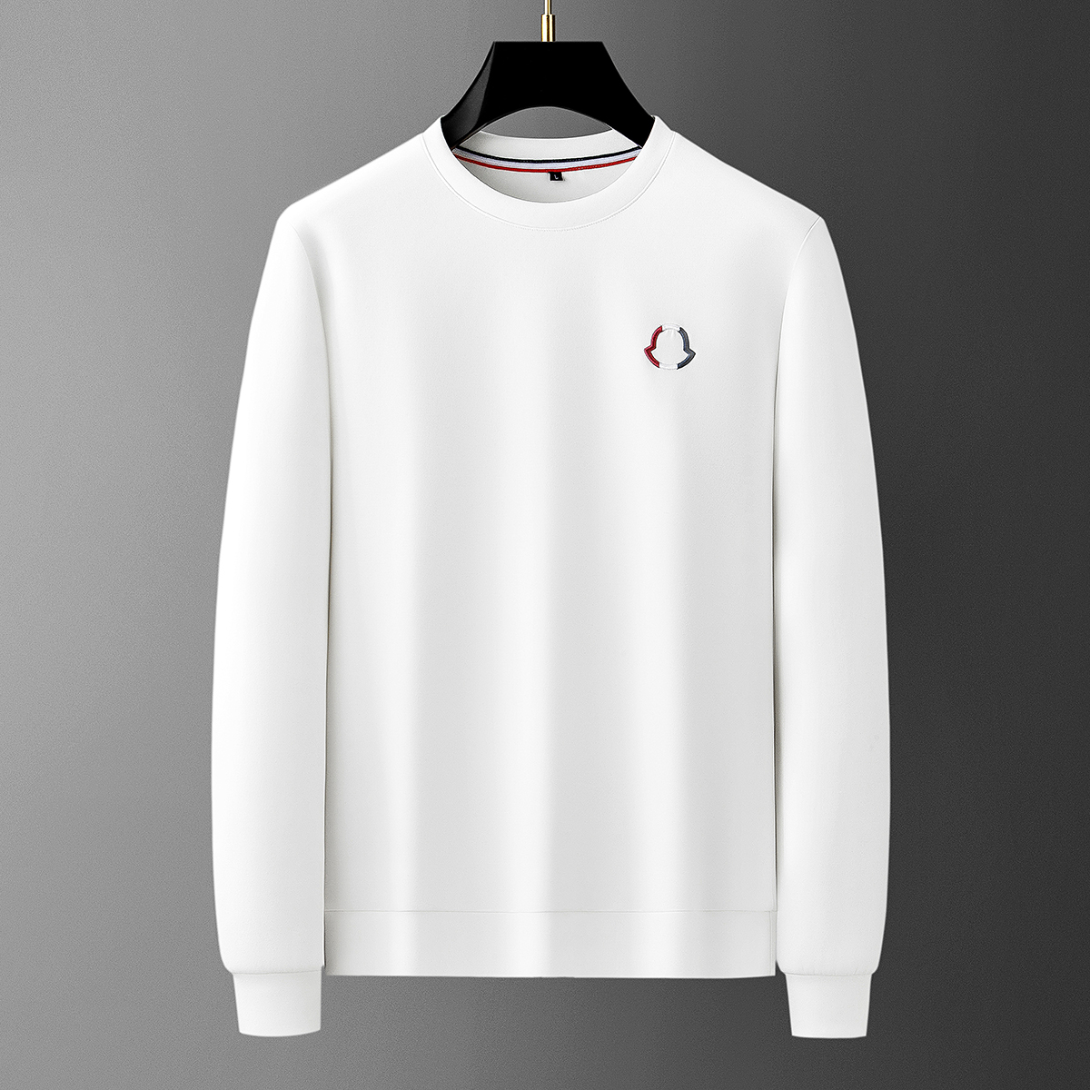 YIDUDAN秋季高端时尚百搭纯色太空棉卫衣男士修身圆领套头长袖