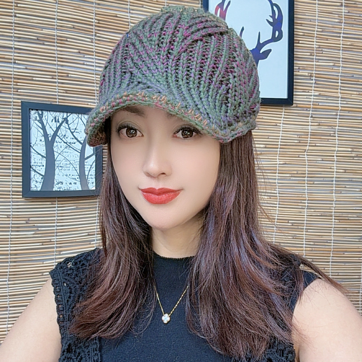 新款彩线手工鸭舌帽