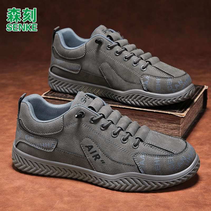 森刻男鞋秋季新款一脚蹬休闲鞋百搭板鞋男士工作上班开车潮鞋