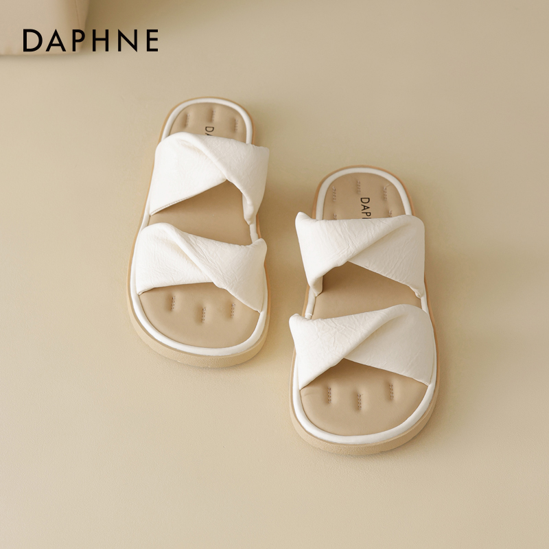 达芙妮厚底拖鞋女夏外穿一字带凉鞋一字拖百搭日常软底休闲凉拖鞋