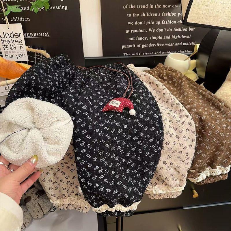 女童秋冬加绒裤子2025新款女宝宝冬季加厚灯芯绒裤子女孩一体绒裤