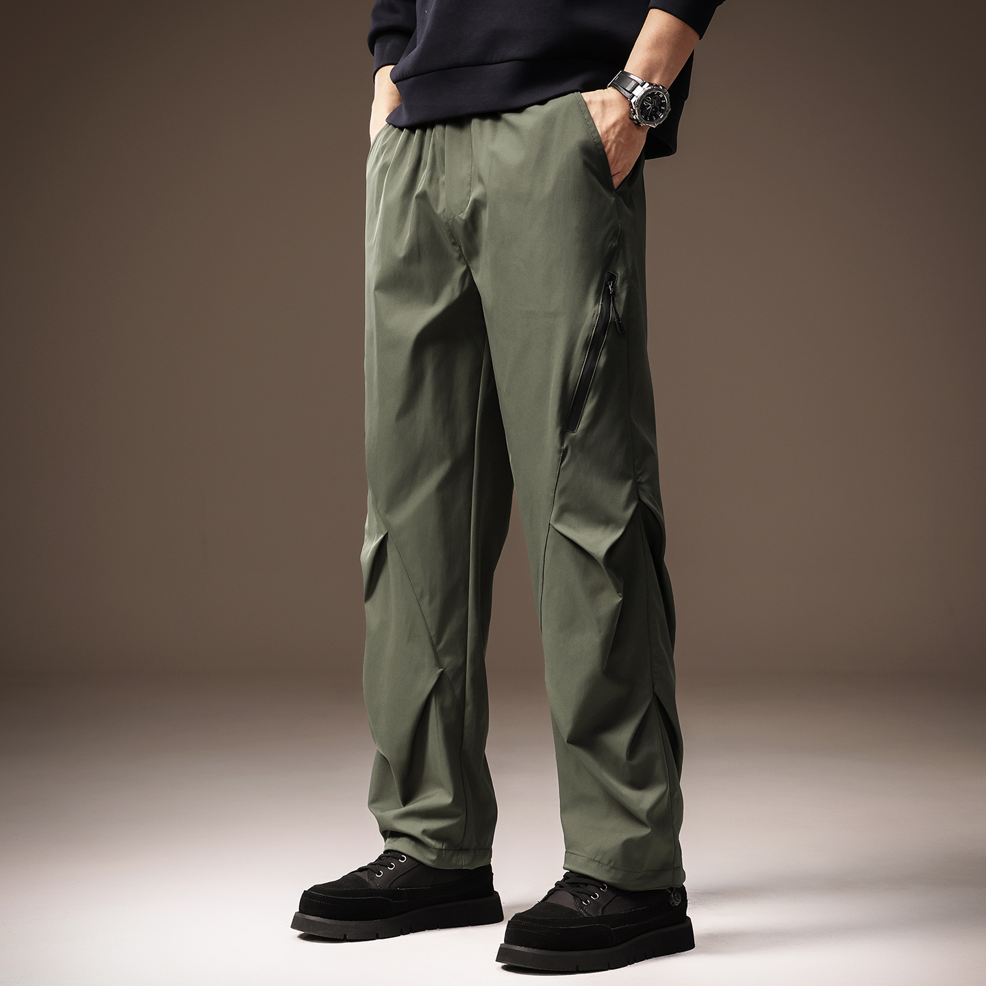 高端防风防水透气工装裤子男秋季防运动户外徒步登山冲锋休闲裤男