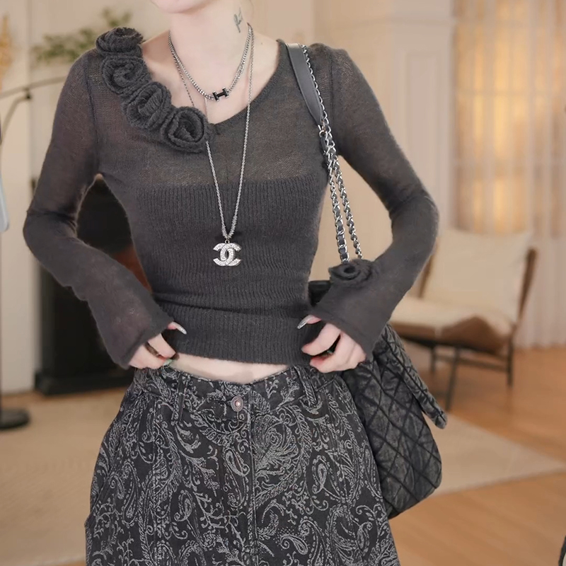 2025秋季新款设计感长袖打底内搭针织衫百搭高级感上衣LK2506021