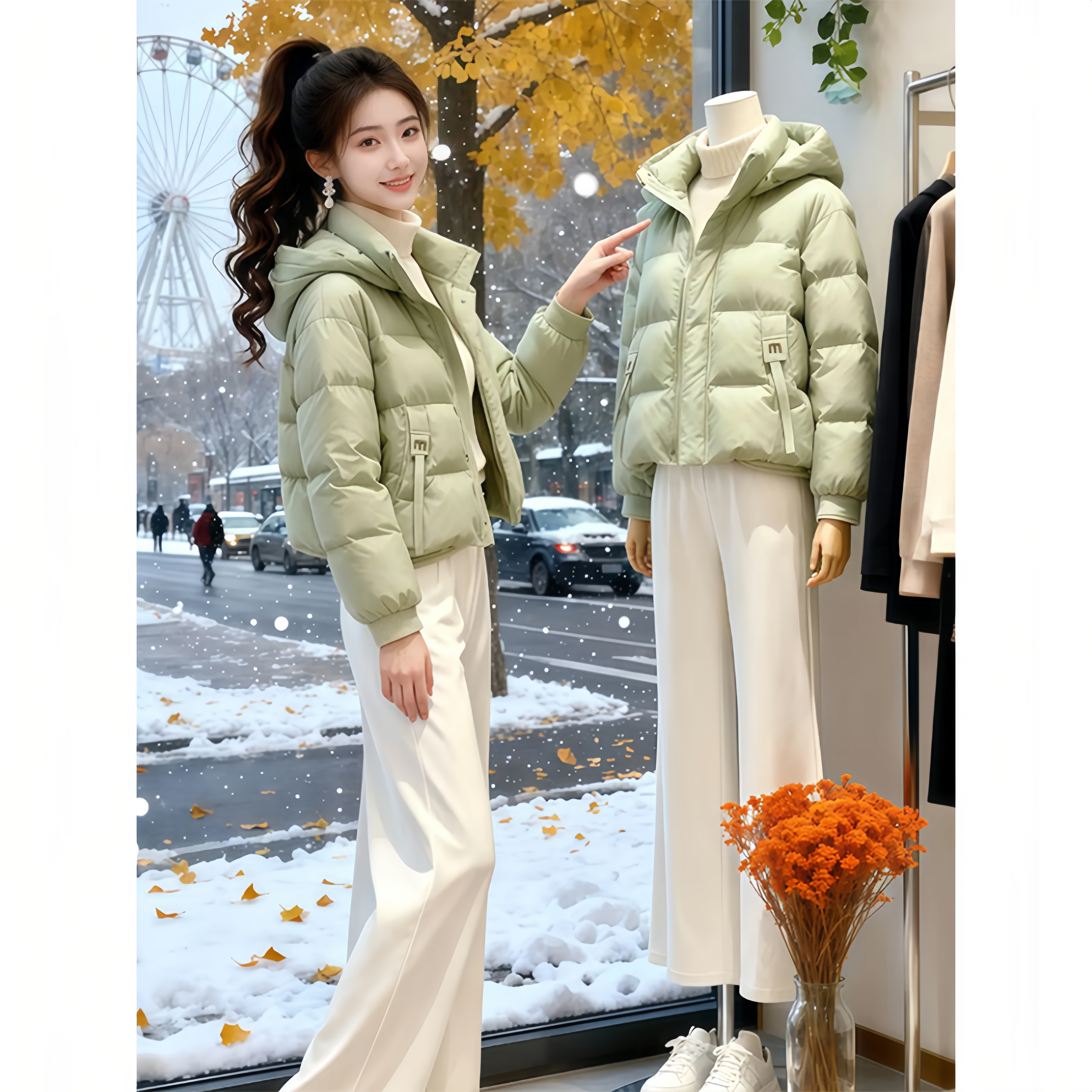 2025冬季新款小个子棉服女短款面包服连帽厚外套棉袄