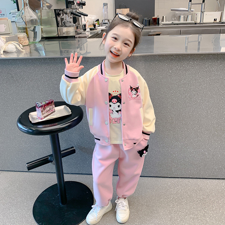 女童春秋套装洋气2025新款网红儿童卫衣时髦女宝宝休闲运动两件套