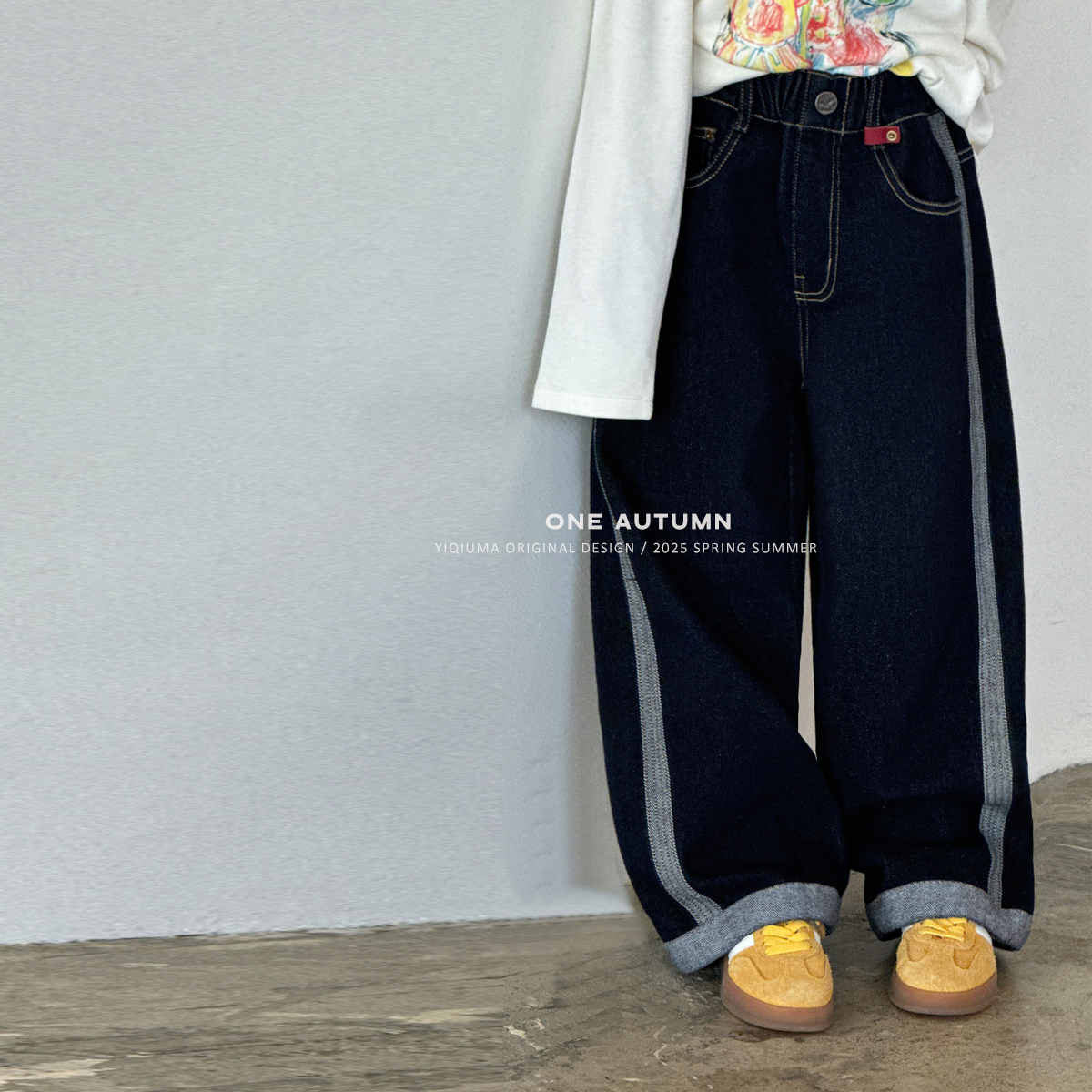 「壹秋.ONE AUTUMN」【牛仔随行】不加绒防掉色牛仔裤女童春【CP1441】