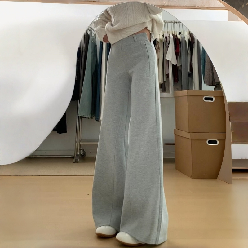 180高个子175加长灰色微喇卫裤女阔腿运动慵懒休闲裤不贴腿喇叭裤