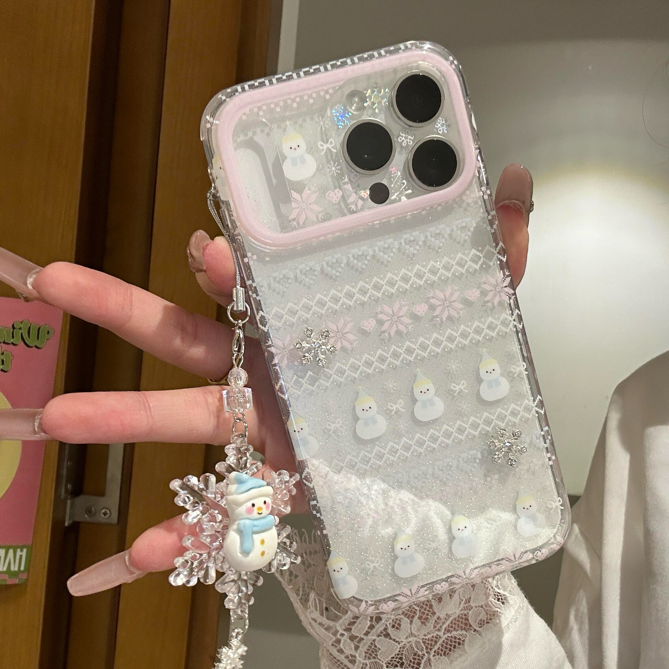 日韩费尔岛雪花雪人适用于苹果17ProMax手机壳保护套16pro/15/14