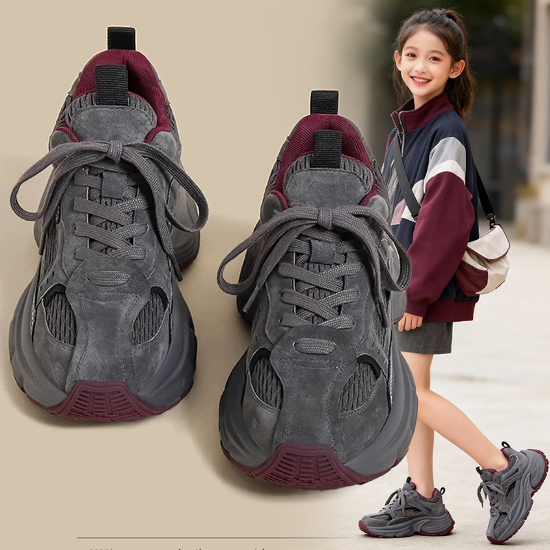 女童运动鞋2025新款秋冬加绒舒适软底鞋子儿童中大童二棉老爹潮鞋