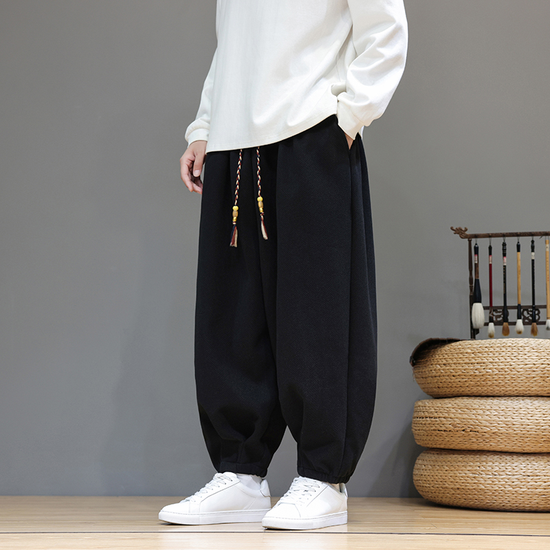 裤子男款爆款2025新款冬季加厚宽松灯笼裤男士大码束脚哈伦休闲裤