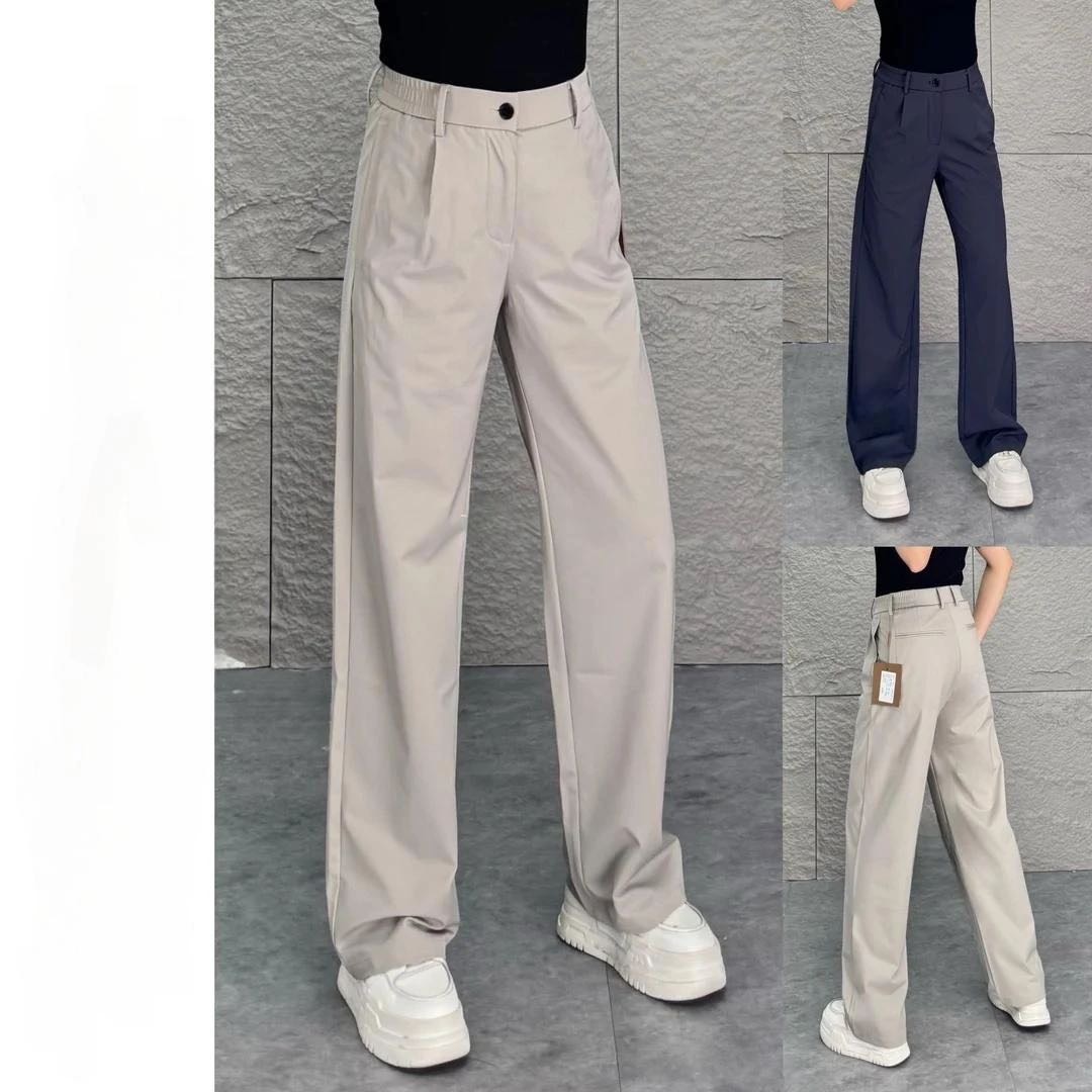 高档莫代尔秋季商务休闲裤男士宽松百搭垂感微阔西裤显瘦长裤子男