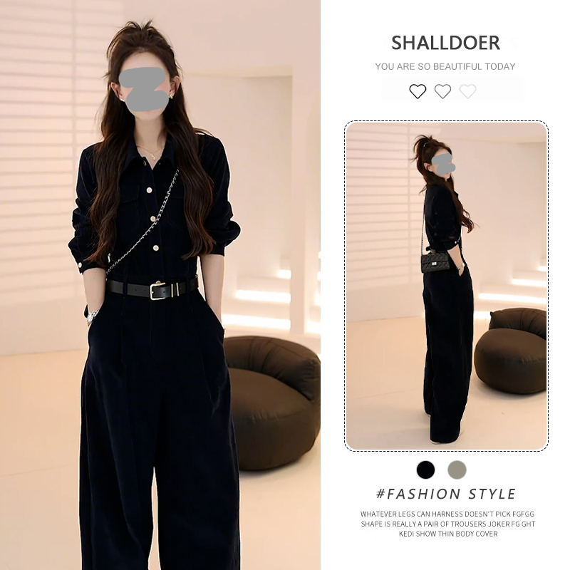 2025秋季新款设计感休闲百搭连体裤女时尚洋气高级感显瘦两件套潮