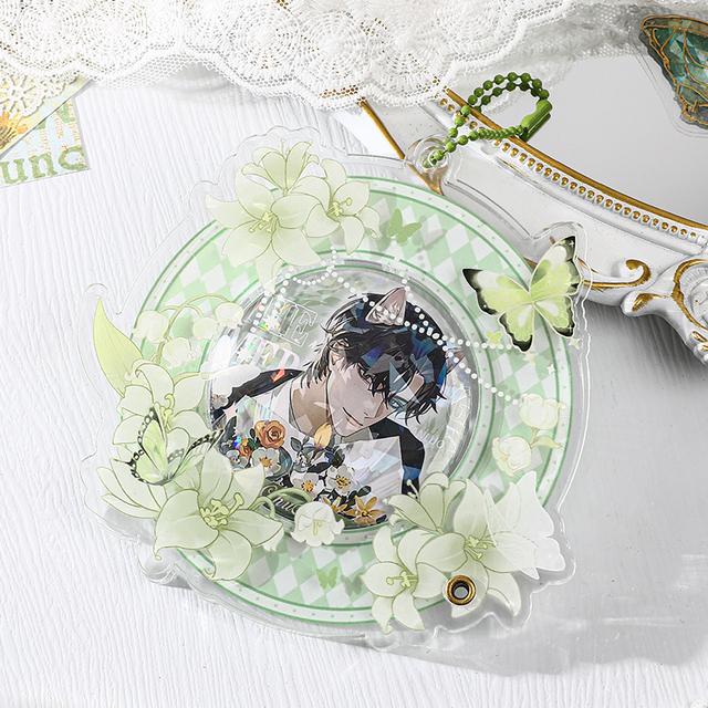 古风繁花吧唧砖谷美亚克力徽章装饰58mm摆件展示框磁吸谷子保护套