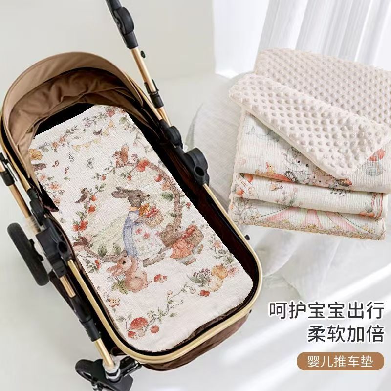 婴儿秋冬加厚推车垫子可水洗遛娃专用推车棉垫新生儿宝宝躺垫坐垫