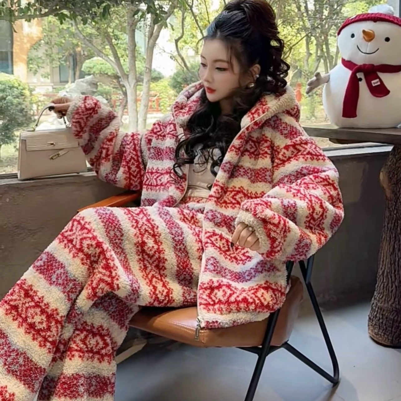 睡衣女秋冬款冬季珊瑚绒家居服法兰绒加厚款冬天大码加绒保暖套装