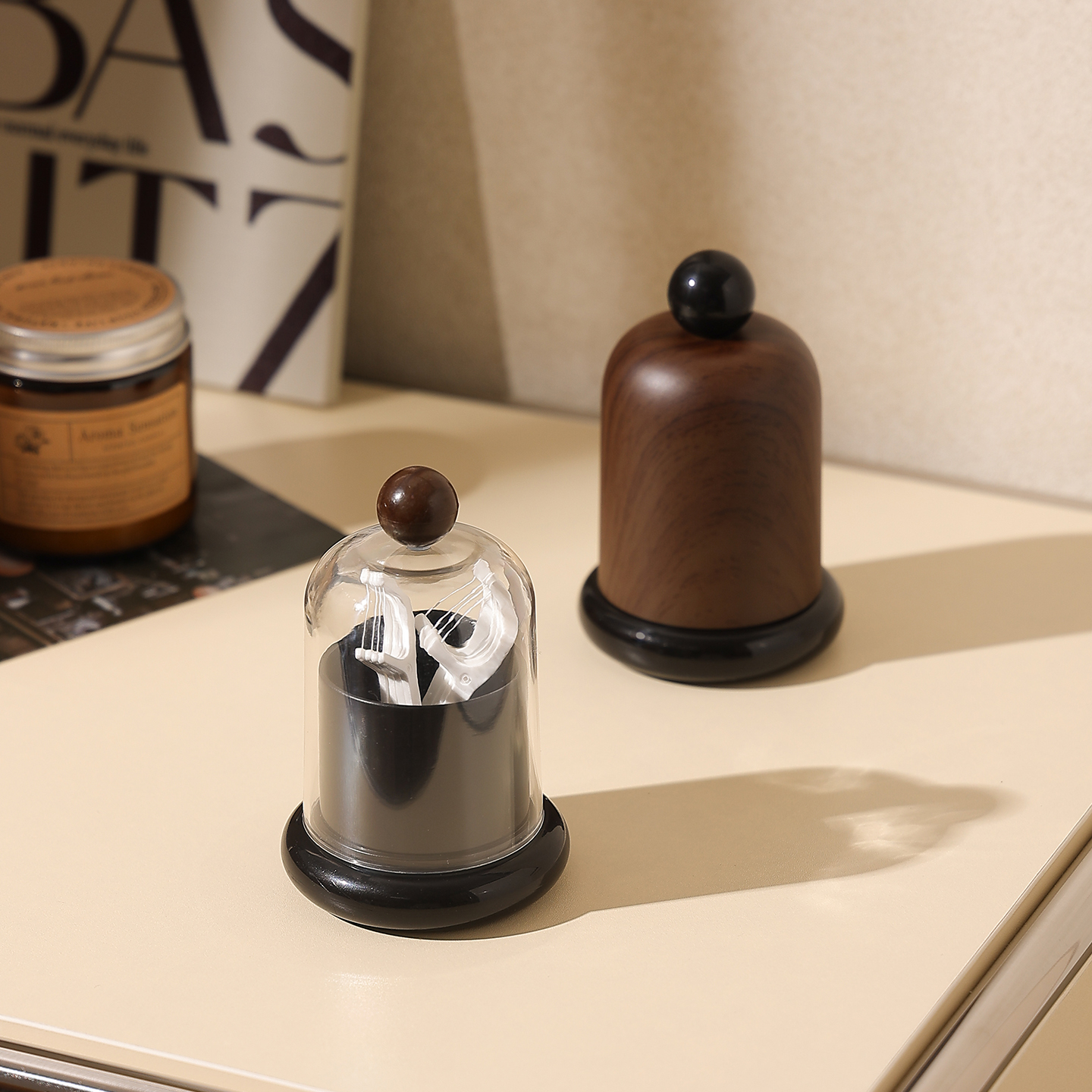 小众中古风牙签筒家用牙线罐棉签盒2025新款牙签盒轻奢高级高颜值