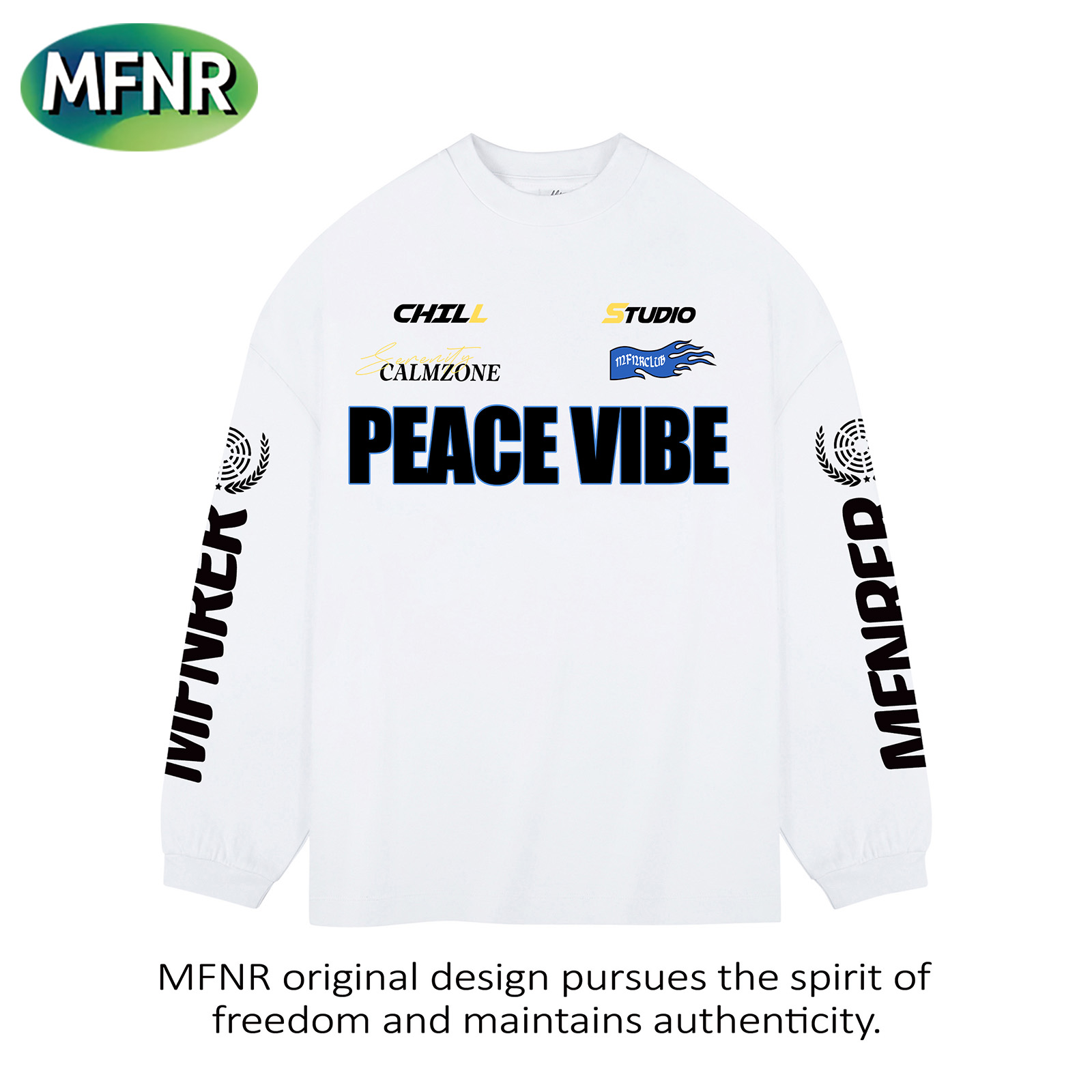 美式潮牌字母印花长袖t恤男小众街头重磅纯棉百搭圆领打底上衣潮