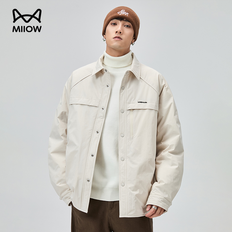 猫人冬季翻领高级感羽绒服男款2025新款保暖鸭绒轻薄宽松夹克外套