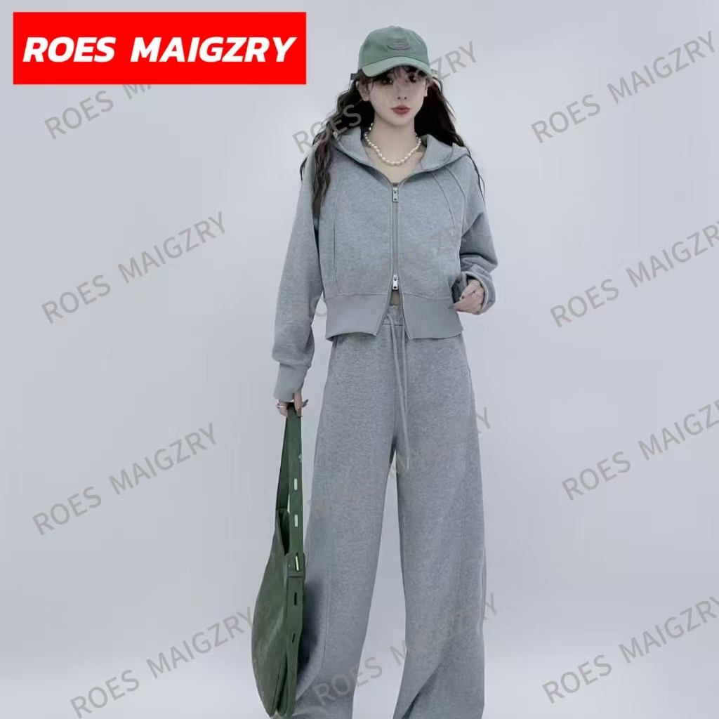 ROES MAIGZRY2025秋拉链衫连帽套装卫裤休闲时尚百搭显瘦小个子