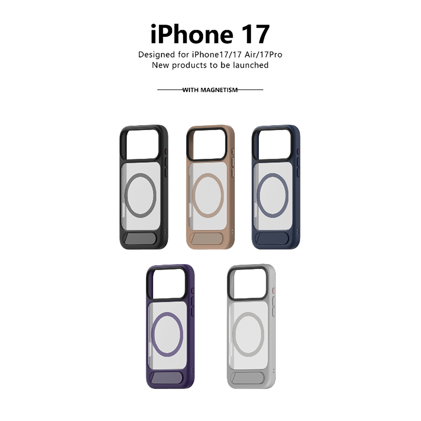 适用苹果17promax手机壳16pro磨砂磁吸15pro全包防摔保护自带支架