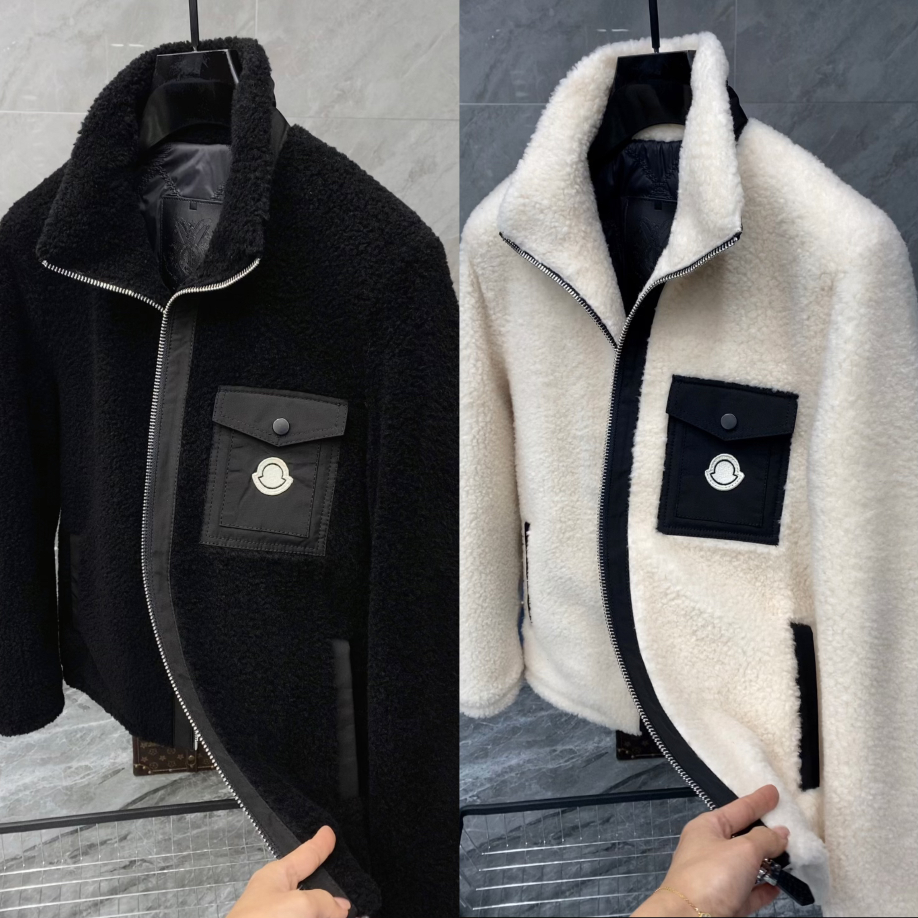 冬季新款男士轻奢时尚潮流高端羊毛内胆100%羊毛夹克外套 79267