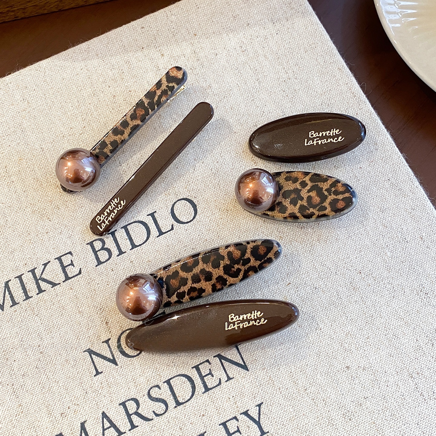 轻奢精致豹纹迷你发夹女独特侧边碎发刘海夹对夹气质高级感一字夹