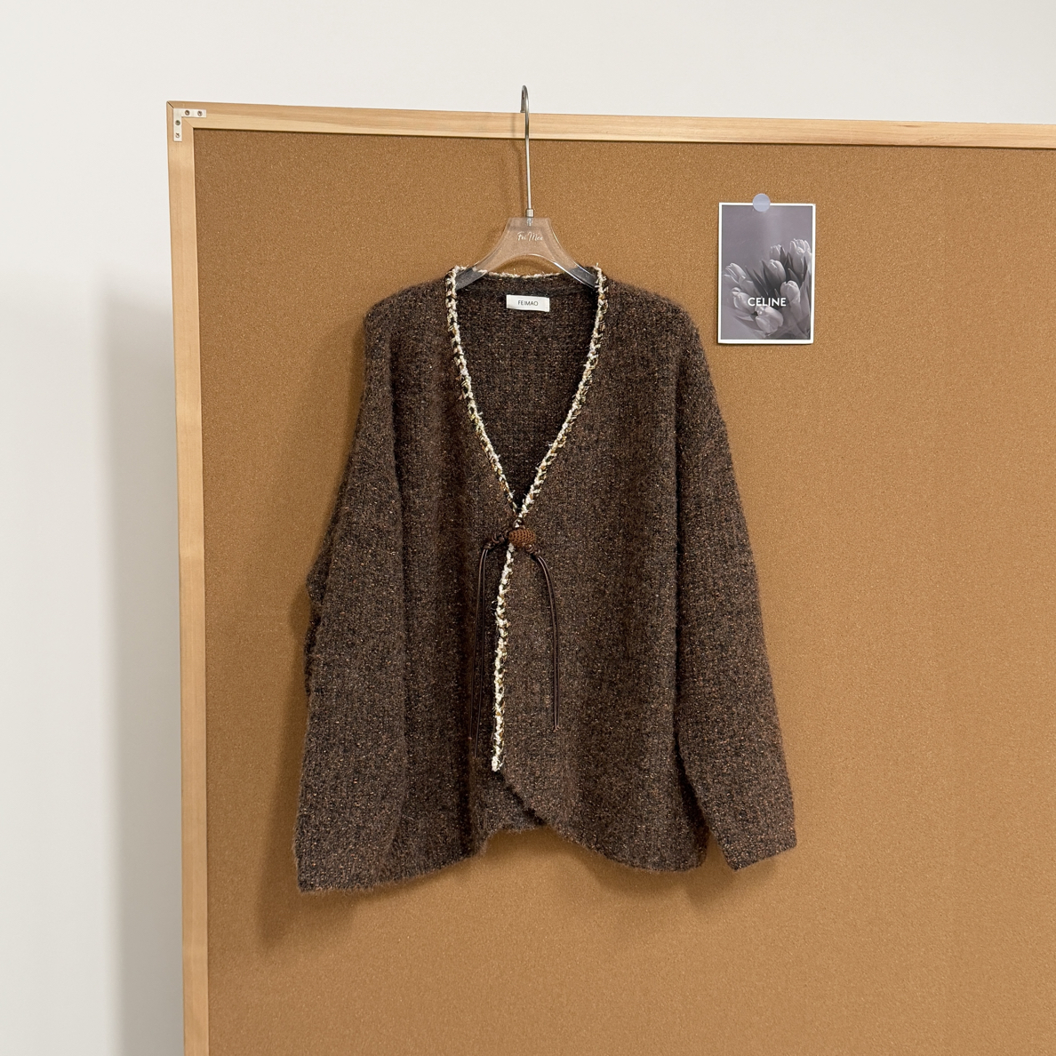 【赵小小&北海道织恋】94270-1 宽松v领针织开衫上衣慵懒毛衣外套女